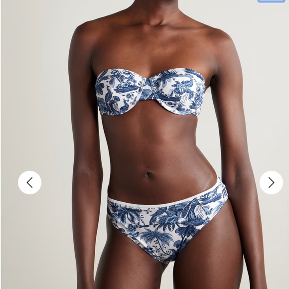 STAUD Sea Blue and White Tropical Bikini Set - Picture 2 of 9